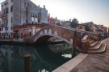 Beautiful street in Venice, Italy