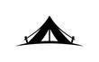 Camping tent vector icon on a white background.
