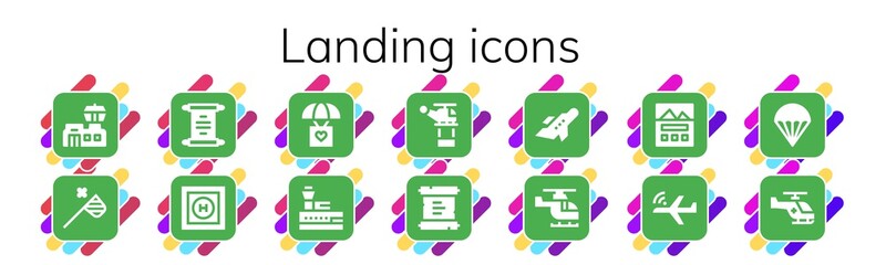 Poster - landing icon set