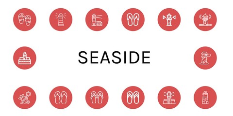 Wall Mural - Set of seaside icons