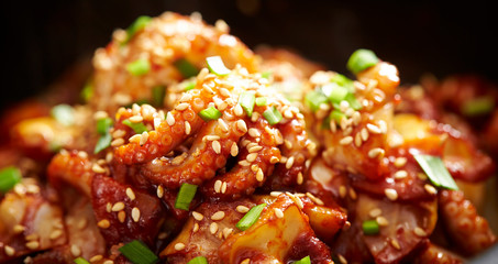 Korean spicy stir fried octopus 