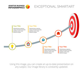 Canvas Print - Process chart with four elements. Step diagram, arrow chart, template. Creative concept for infographics, presentation, project. Can be used for topics like business, strategy, startup.