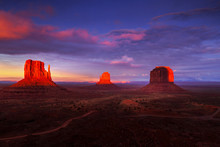 Sunset Skies Over Monument Valley Navajo Tribal Park