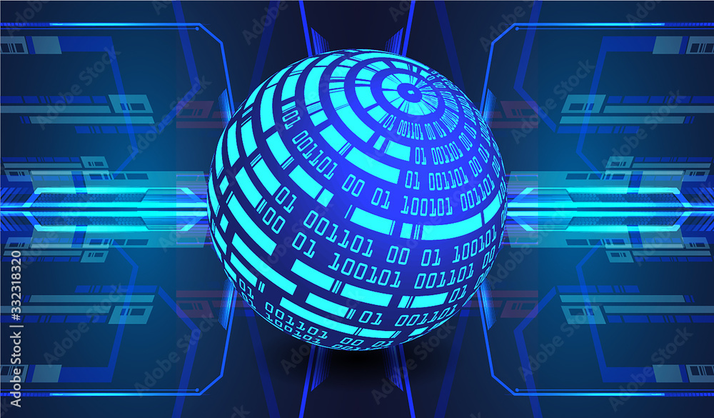 binary circuit board future technology. world map. pixel vector Stock ...