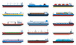Barge vector cartoon set icon. Vector illustration cargo ship on white background. Cartoon set icon barge .