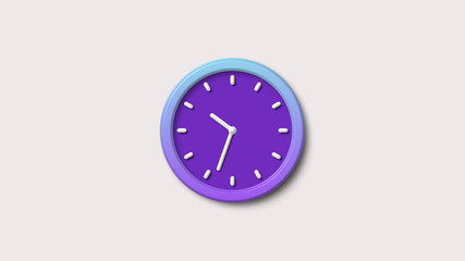 3d purple wall clock icon,white background wall clock icon