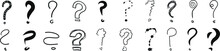 Question Mark Interrogation Sign Symbol Query Icons Punctuation Marks Black Asking Vector Illustration Graphic Scribble Doodle Sketches