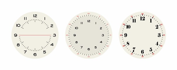 Wall Mural - universal set 2 of classic dials for wall, height, tower clocks