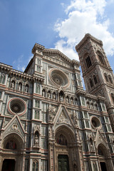 Canvas Print - Firenze, Italy - April 21, 2017: The Duomo with Giotto Bell Tower and Brunelleschi cupola in Florence, Firenze, Tuscany, Italy