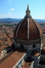 Canvas Print - Firenze, Italy - April 21, 2017: The Duomo with Brunelleschi cupola in Florence, Firenze, Tuscany, Italy