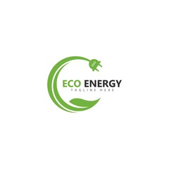 Eco energy logo template vector icon illustration