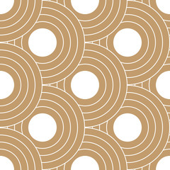 Poster - Abstract retro pattern of geometric shapes. Golden mosaic backdrop. Geometric wave of circles  background, vector