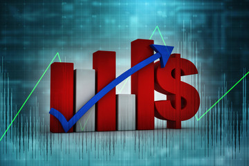 Poster - 3d rendering Stock market online business concept