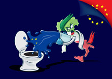 Illustrated Satire Of Italy Exit European Union