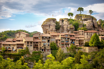 Rupit - is a small ancient medieval village of stone in the territory of the Natural Park of the volcanic Garrotxa. Catalonia, Spain