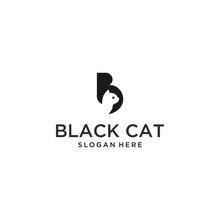 B Cat Logo Icon Design Vector