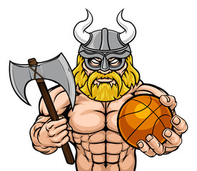 A Viking warrior gladiator basketball sports mascot