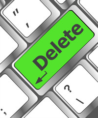 Poster - Computer laptop keyboard key Delete, business concept