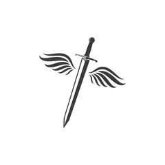 Wall Mural - sword with wings logo icon vector illustration design