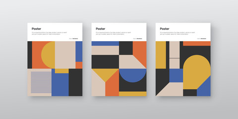 Fototapete - Bauhaus Design Poster Mockup Collection
