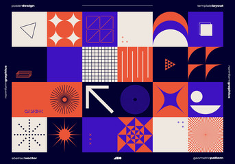 Fototapete - Brutalism Design Vector Cover Mockup
