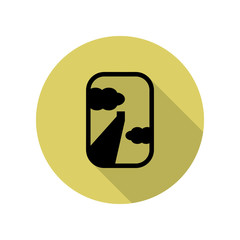 Poster - view from the airplane window long shadow icon. Simple glyph, flat vector of Airport icons for ui and ux, website or mobile application