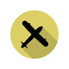 Poster - plane view from above long shadow icon. Simple glyph, flat vector of Airport icons for ui and ux, website or mobile application