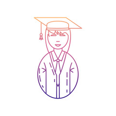 Poster - avatar girl student nolan icon. Simple thin line, outline vector of Avatars icons for ui and ux, website or mobile application