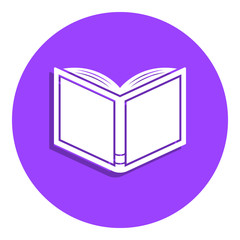 Poster - open book badge icon. Simple glyph, flat vector of Education icons for ui and ux, website or mobile application