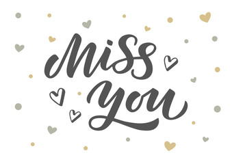 Wall Mural - Miss you hand drawn lettering
