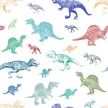 Seamless Pattern With Dinosaurs