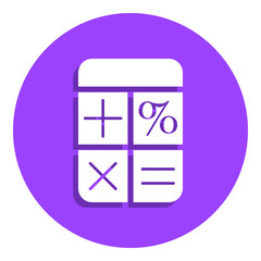Poster - calculator badge icon. Simple glyph, flat vector of Finance icons for ui and ux, website or mobile application