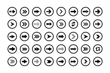 Poster - Set of vector arrows in round shape