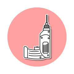 hand drill sticker icon. Simple thin line, outline vector of Home repair tool icons for ui and ux, website or mobile application