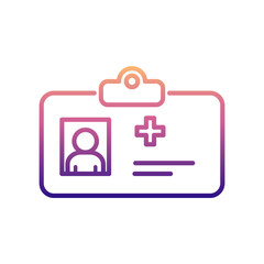 Poster - doctor badge nolan icon. Simple thin line, outline vector of Hospital icons for ui and ux, website or mobile application