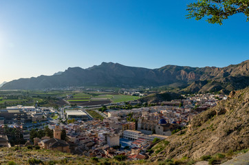 Canvas Print - View to the mountains and center of Orihuela, Spain