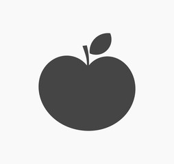 Wall Mural - black apple shape icon.