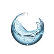 Leinwanddruck Bild - water liquid splash in sphere shape isolated on white background, 3d illustration.