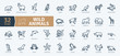 Wild Animals Icons Pack. Thin line creature icons set. Flaticon collection set. Simple vector icons