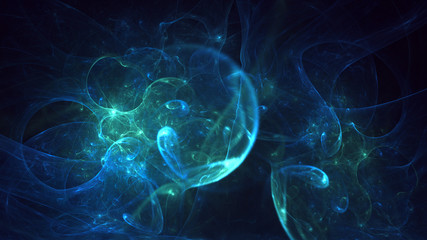 Poster - 3D rendering abstract colorful fractal light background