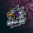 eagle mascot logo design vector with modern illustration concept style for badge, emblem and tshirt printing. eagle head illustration for sport and esport team.