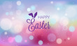 © castecodesign - Happy easter abstract banner with blurry background and bokeh style shapes