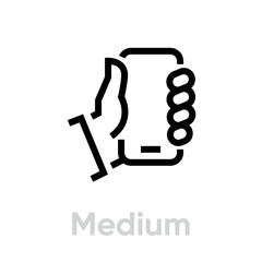 Wall Mural - Tech Specs Medium phone icon. Editable Vector Stroke.
