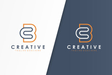 Initial Letter C And B Logo Line Linked. Flat Vector Logo Design Template Element.