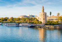 The Torre Del Oro Tower In Seville, Spain.