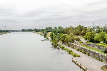 Danube at Vienna on a cloudy Day; Cityscape