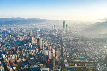 Poster - Skyline of taipei city in downtown Taipei, Taiwan.