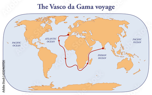 Fotografía The route of the Vasco da Gama expedition