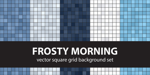 Wall Mural - Square pattern set Frosty Morning. Vector seamless geometric backgrounds