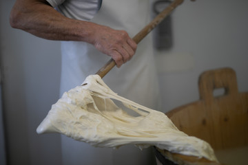 traditional farm mozzarella cheese manual preparation